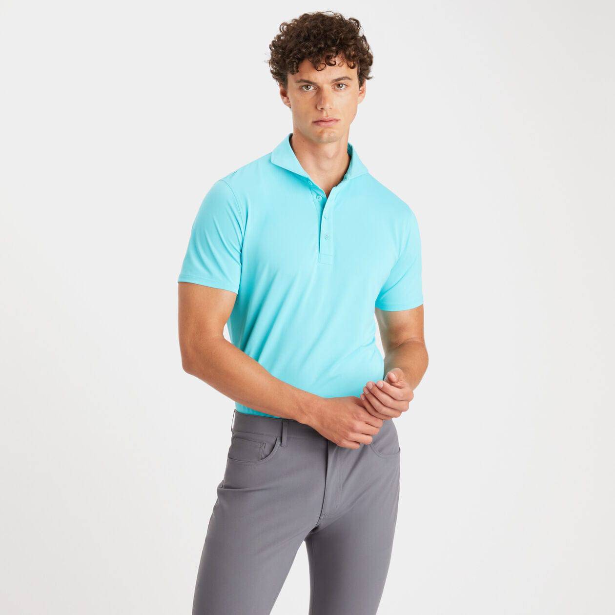 G/Fore Mens Essential Tech Piqué Slim Fit Polo - SARDINIA