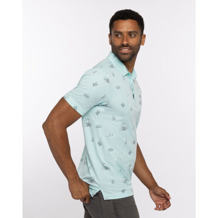 TRAVISMATHEW ALL THE TACOS  POLO - HEATHER TURQUOISE