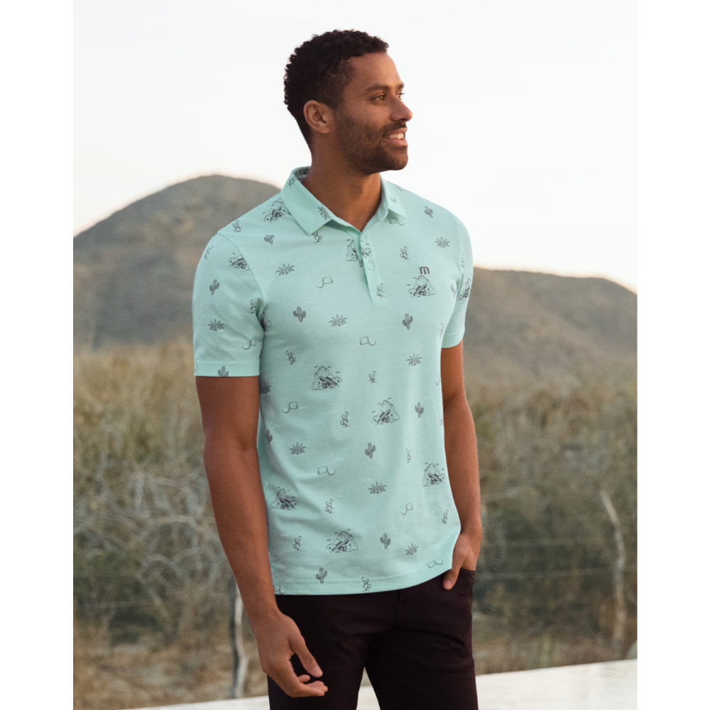 TRAVISMATHEW ALL THE TACOS  POLO - HEATHER TURQUOISE