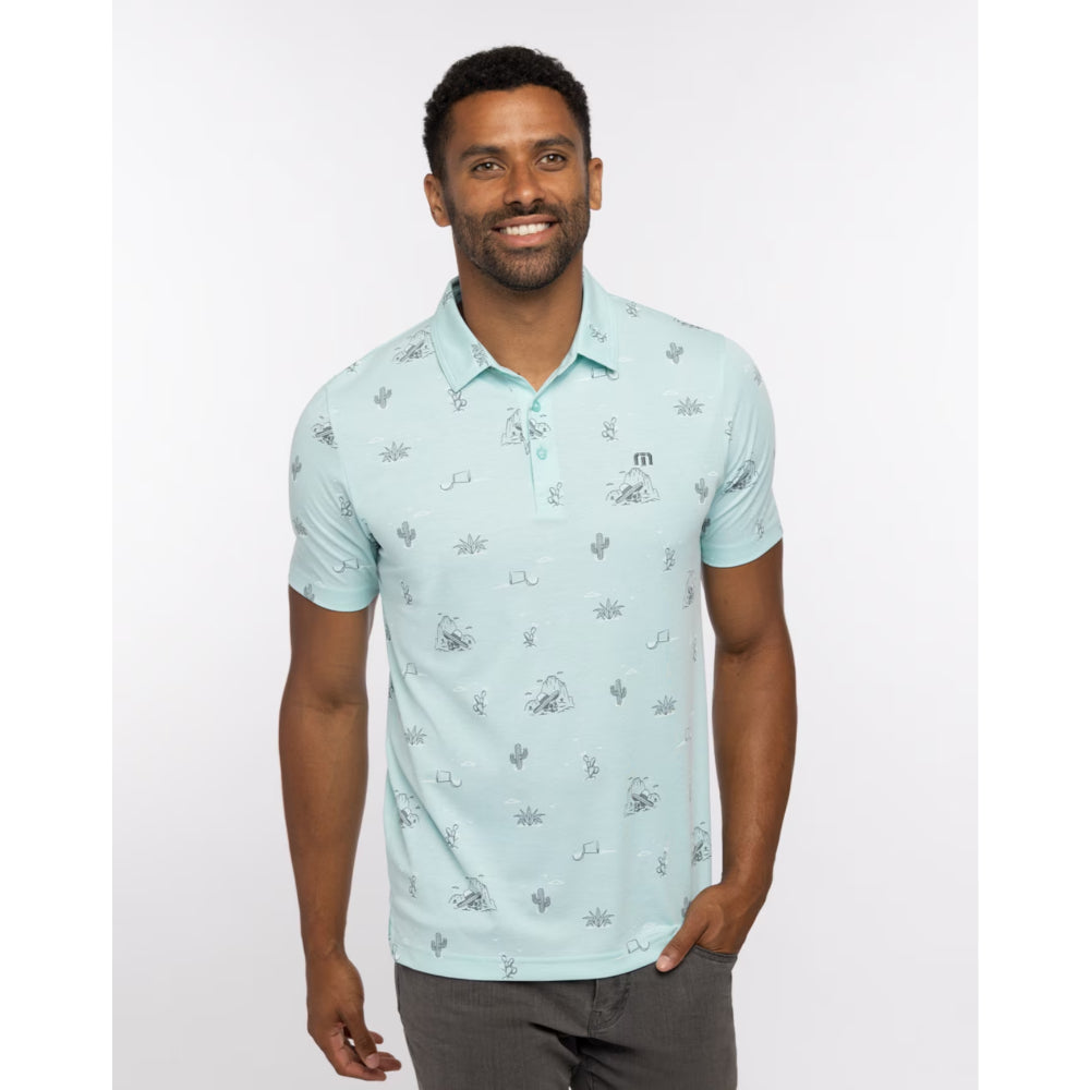 TRAVISMATHEW ALL THE TACOS  POLO - HEATHER TURQUOISE