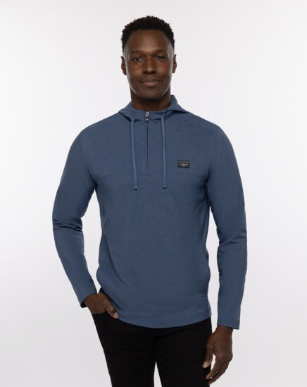 TRAVISMATHEW MENS SIP AND SAVOR PULLOVER - HEATHER PEACOAT