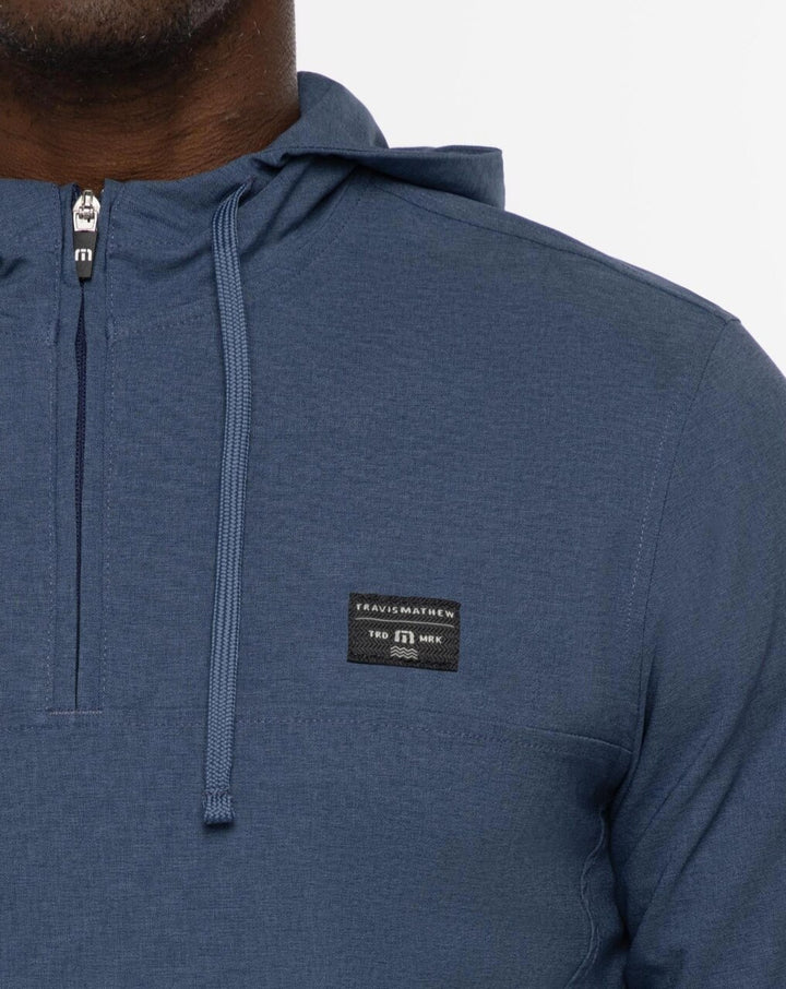 TRAVISMATHEW MENS SIP AND SAVOR PULLOVER - HEATHER PEACOAT