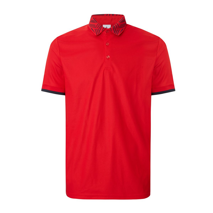 Cross Men's Collar Block Polo - FLAME