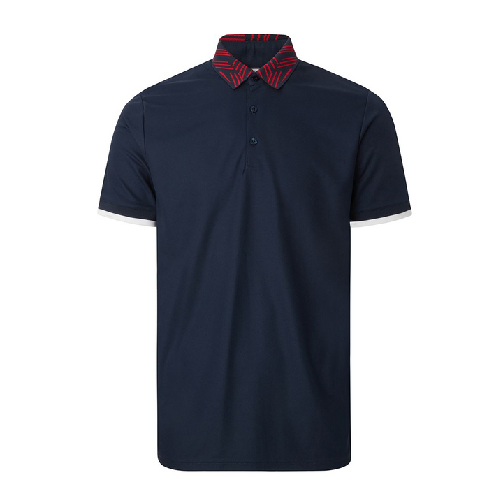 Cross Men's Collar Block Polo - NAVY