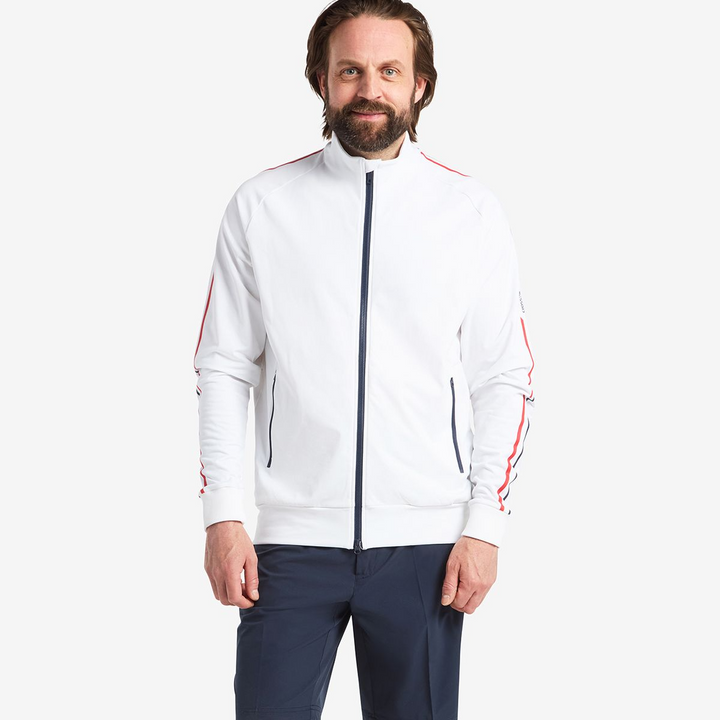 Cross Men's ATHLETIC FULL ZIP MIDLAYER - WHITE