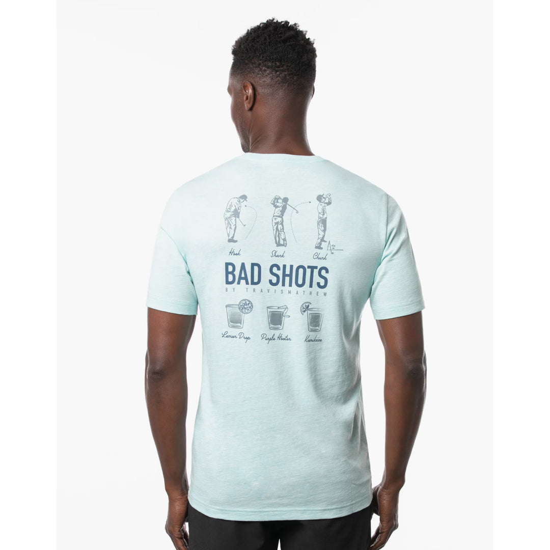 TRAVIS MATHEW MENS SHOT GLASS T-SHIRT - HEATHER PETIT FOUR