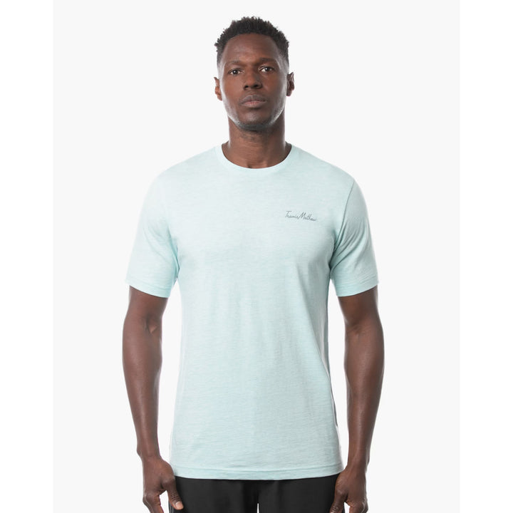 TRAVIS MATHEW MENS SHOT GLASS T-SHIRT - HEATHER PETIT FOUR