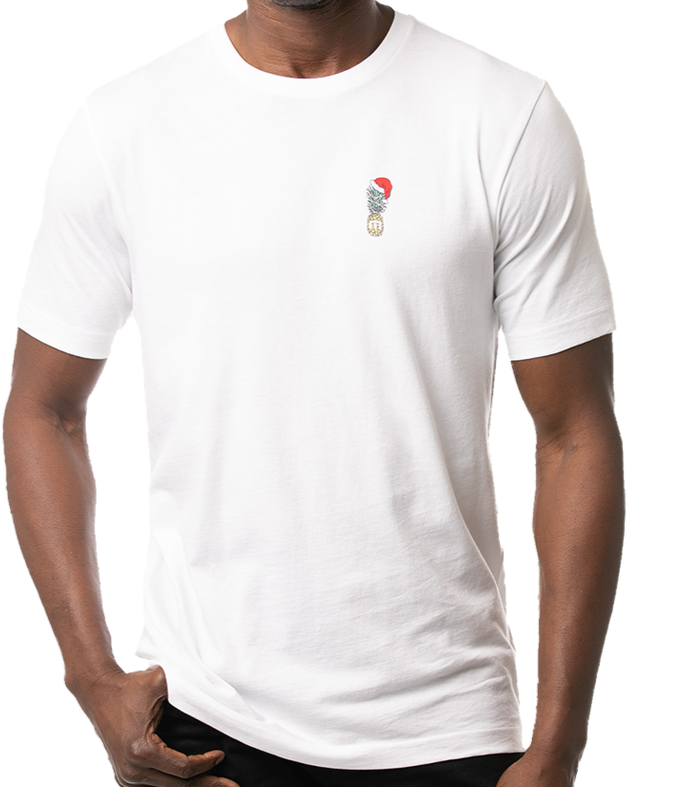 TRAVIS MATHEW MENS 'WRAP IT UP' HOLIDAY T-SHIRT - WHITE