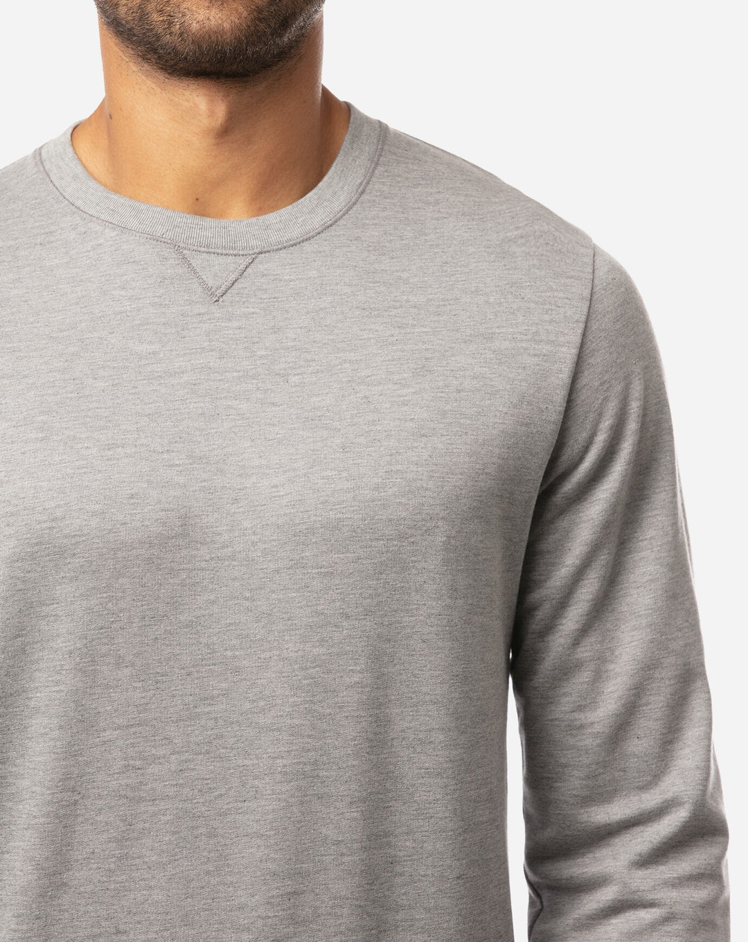 TRAVIS MATHEW MENS FINK 2.0 SWEATER - HEATHER LIGHT GREY