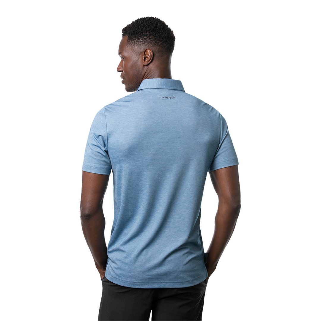 TRAVIS MATHEW MENS UNPRECEDENTED POLO - HEATHER BLUE