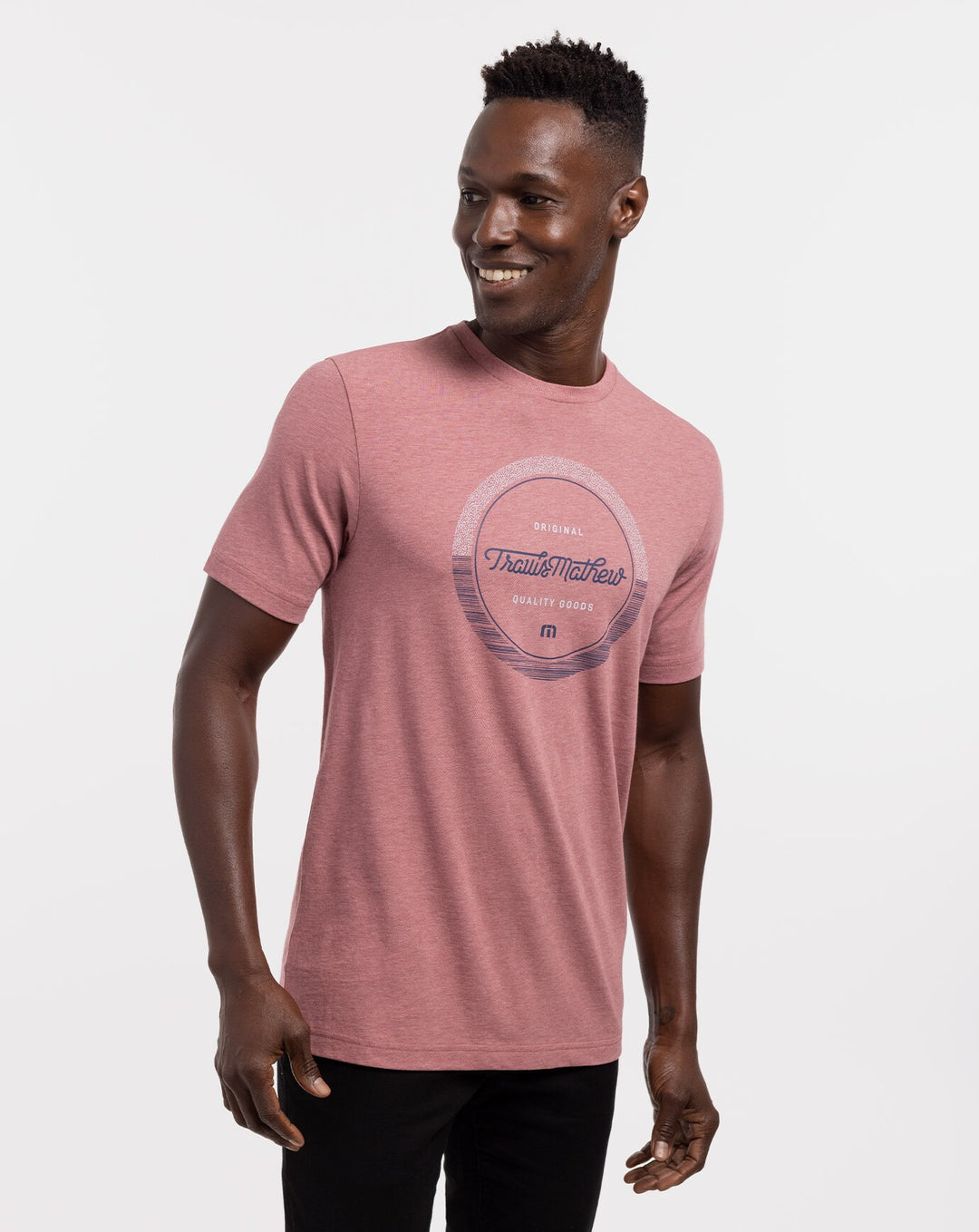 TRAVIS MATHEW MENS BLISS INDEX T-SHIRT - HEATHER RUBY WINE