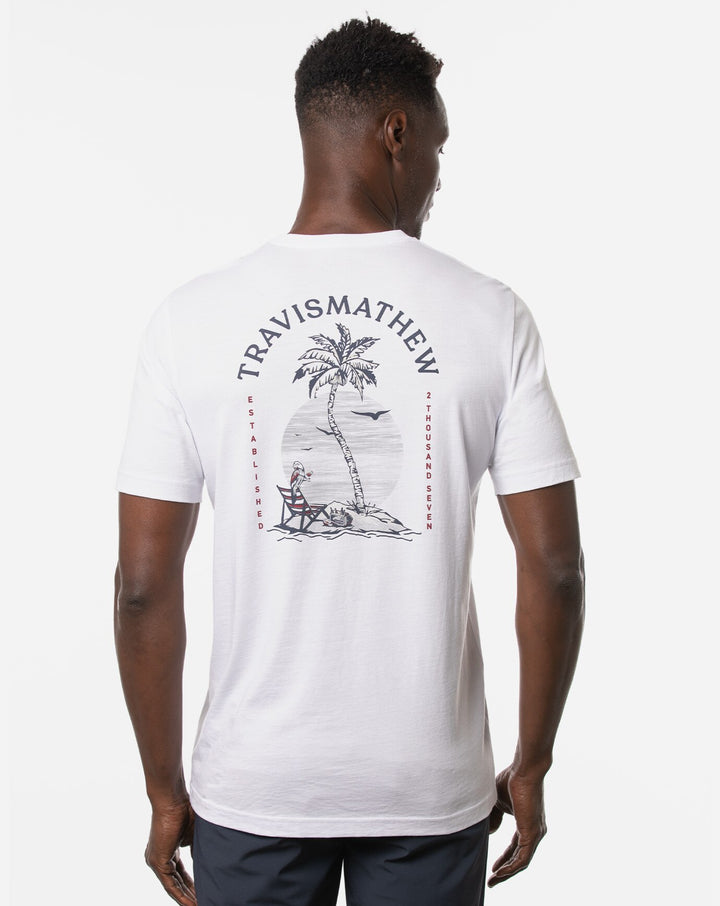 TRAVIS MATHEW MENS CATTAILS T-SHIRT - WHITE