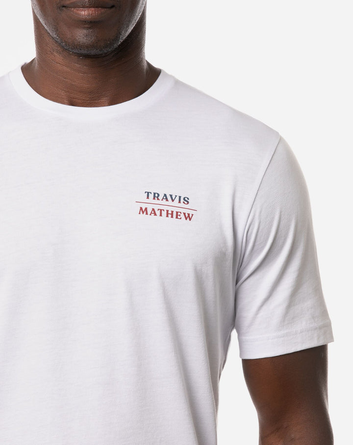 TRAVIS MATHEW MENS CATTAILS T-SHIRT - WHITE