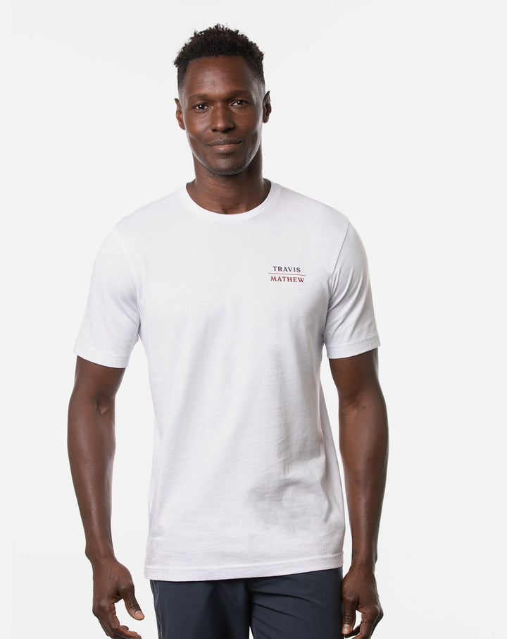 TRAVIS MATHEW MENS CATTAILS T-SHIRT - WHITE