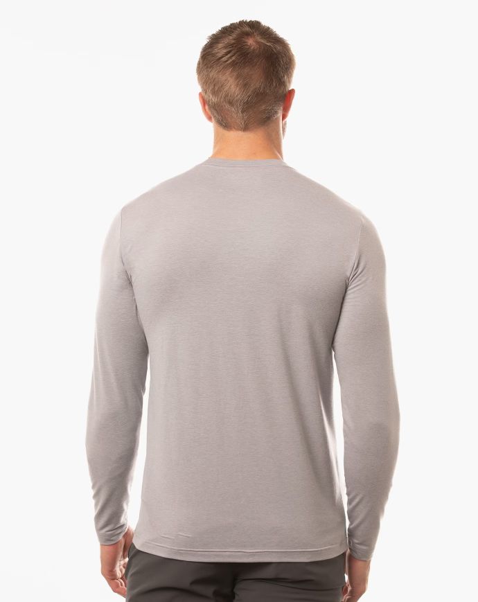 TRAVIS MATHEW MEN'S SLOW MOTION LONG SLEEVE ACTIVE TEE - HEATHER SLEET