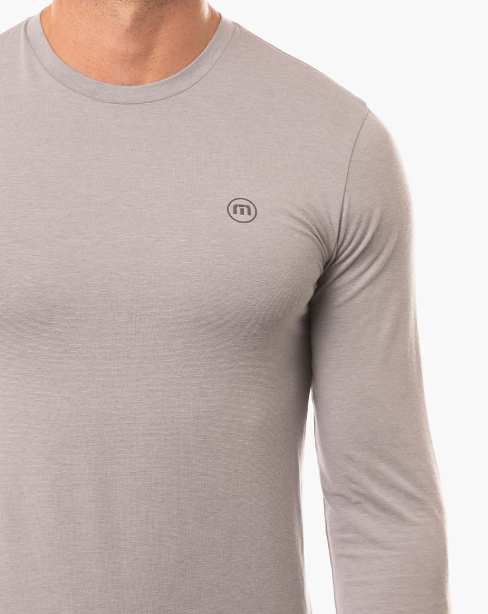 TRAVIS MATHEW MEN'S SLOW MOTION LONG SLEEVE ACTIVE TEE - HEATHER SLEET