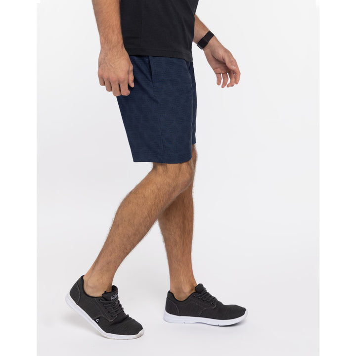 TRAVISMATHEW MENS BOAT SNACKS SHORT 9IN - HEATHER BLUE NIGHTS