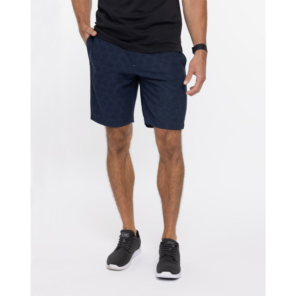 TRAVISMATHEW MENS BOAT SNACKS SHORT 9IN - HEATHER BLUE NIGHTS