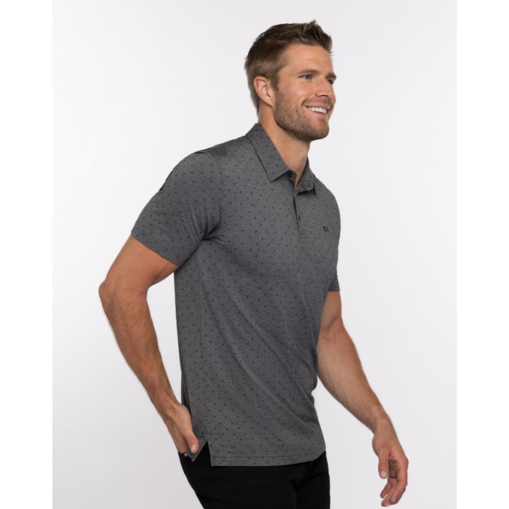 TRAVISMATHEW CHANGE OF ADDRESS POLO - HEATHER DARK GREY