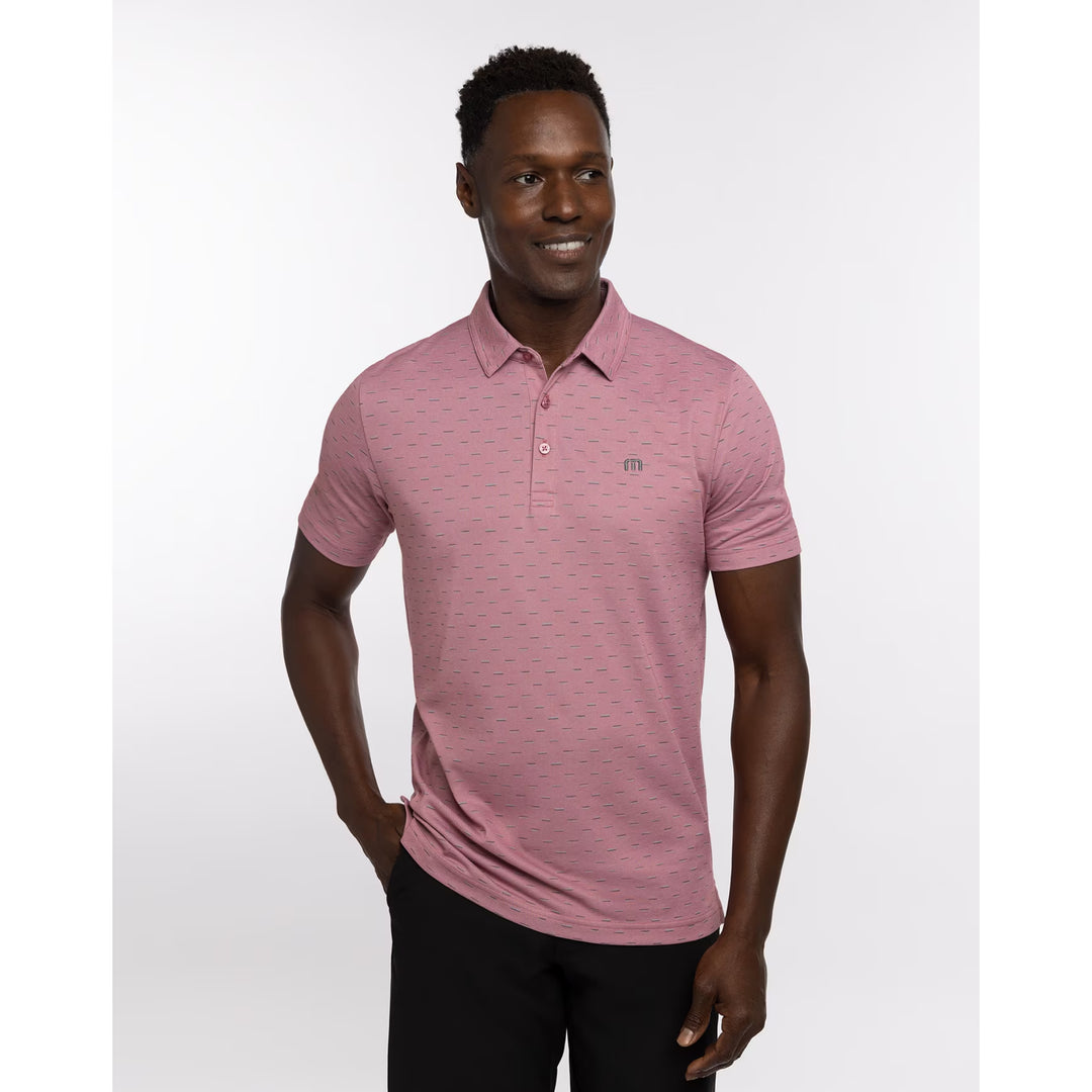 TRAVIS MATHEW MENS COLORFUL CITY POLO - HEATHER EARTH RED