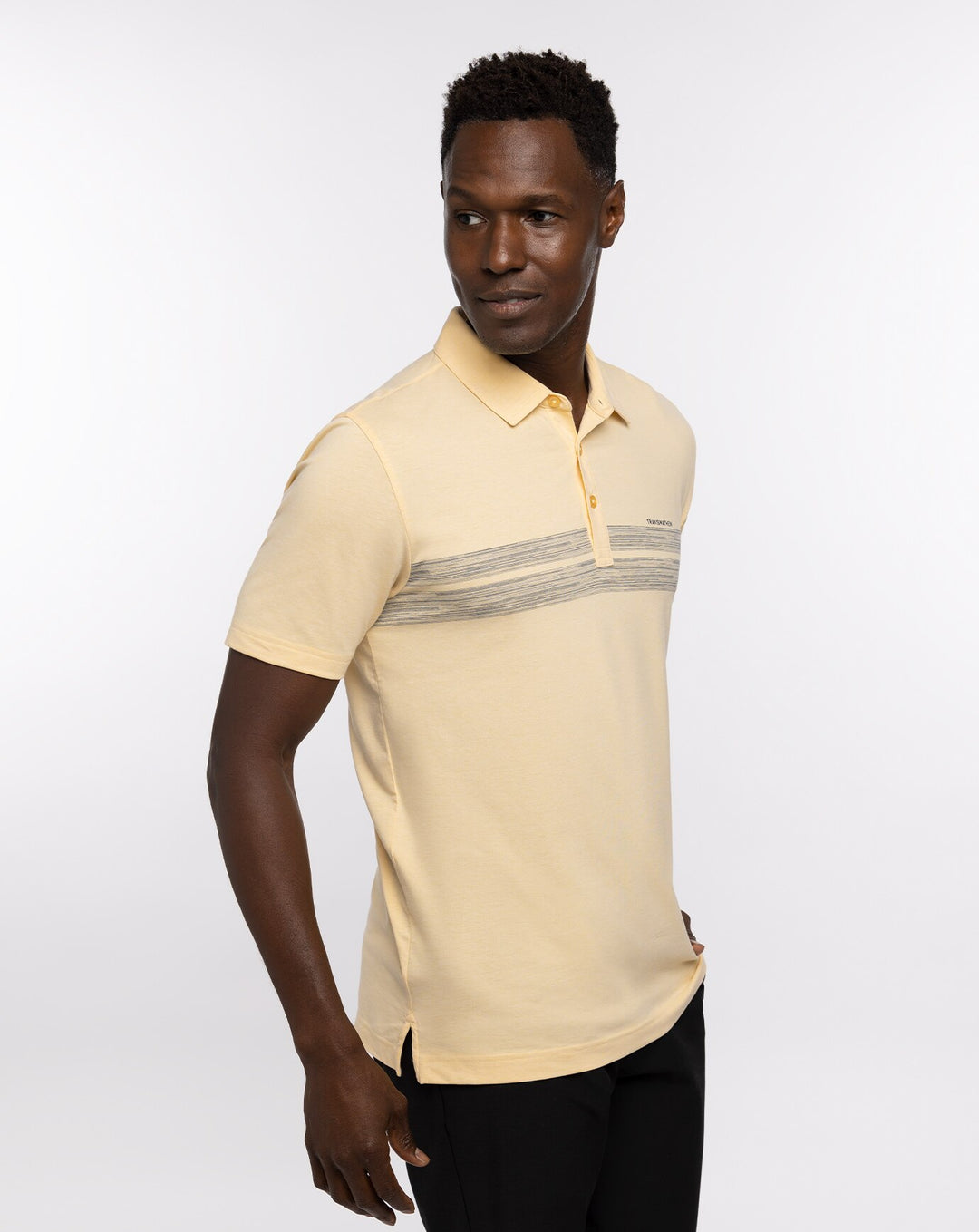 TRAVIS MATHEW MENS LOT OF PESOS POLO - HEATHER GOLDEN CREAM