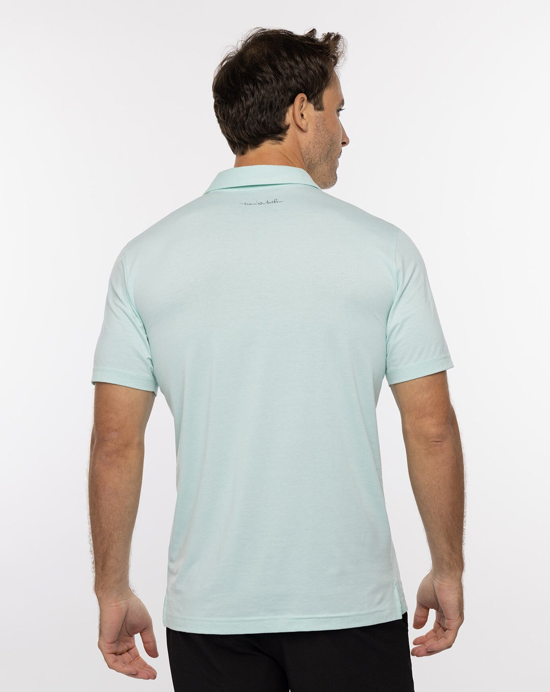 TRAVISMATHEW MENS MATTER OF OPINION POLO - HEATHER TURQUOISE