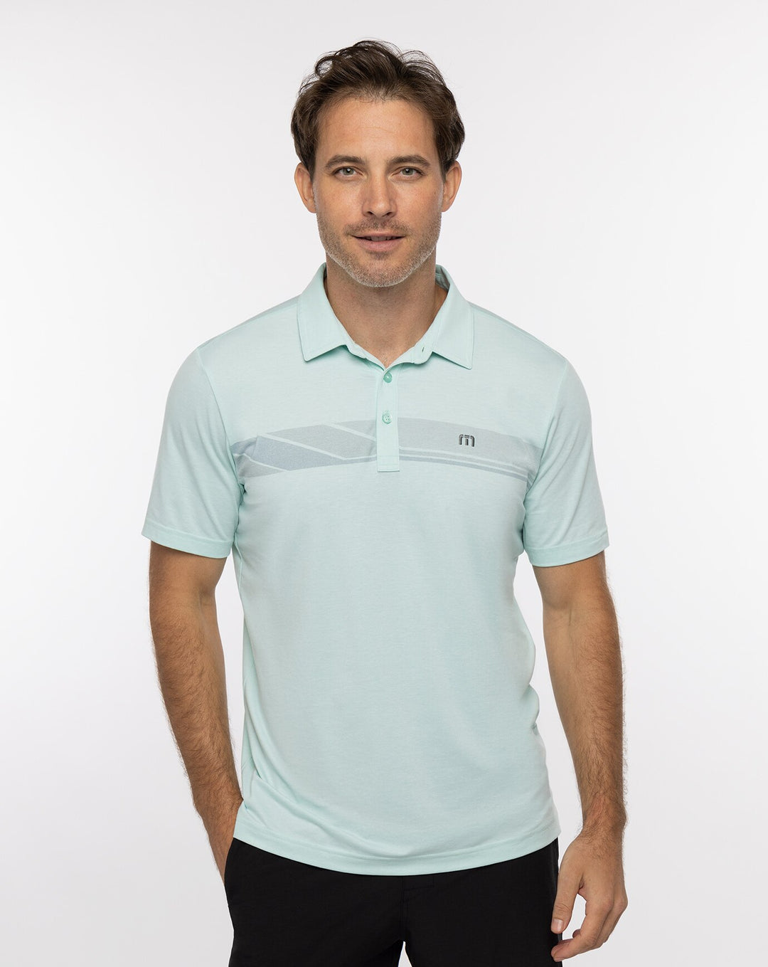 TRAVISMATHEW MENS MATTER OF OPINION POLO - HEATHER TURQUOISE