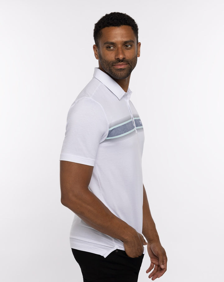 TRAVISMATHEW MENS LIME ON THE RIM POLO - WHITE