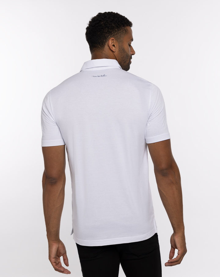 TRAVISMATHEW MENS LIME ON THE RIM POLO - WHITE