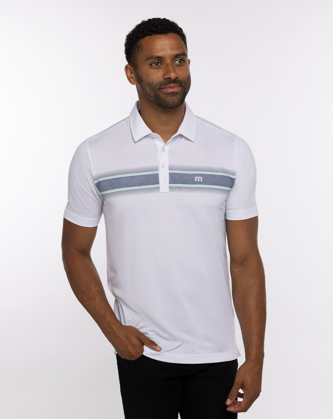 TRAVISMATHEW MENS LIME ON THE RIM POLO - WHITE