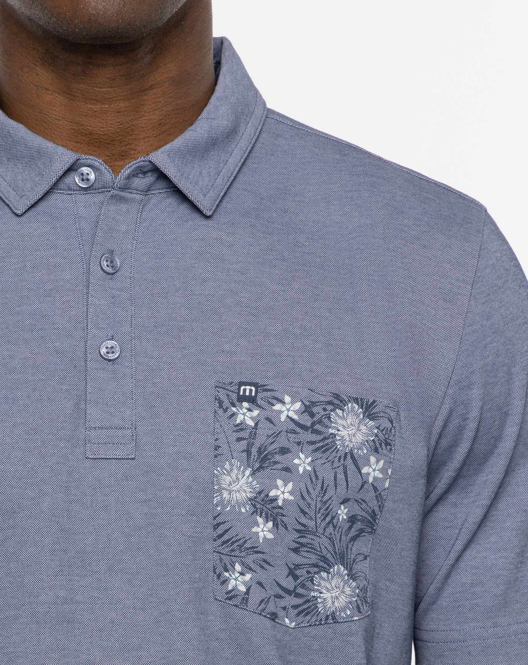 TRAVISMATHEW MENS NO MAPS POLO - HEATHER PEACOAT