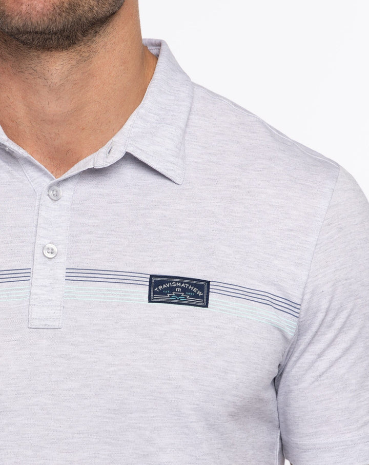 TRAVISMATHEW MENS NEOTROPICAL POLO - HEATHER LIGHT GREY