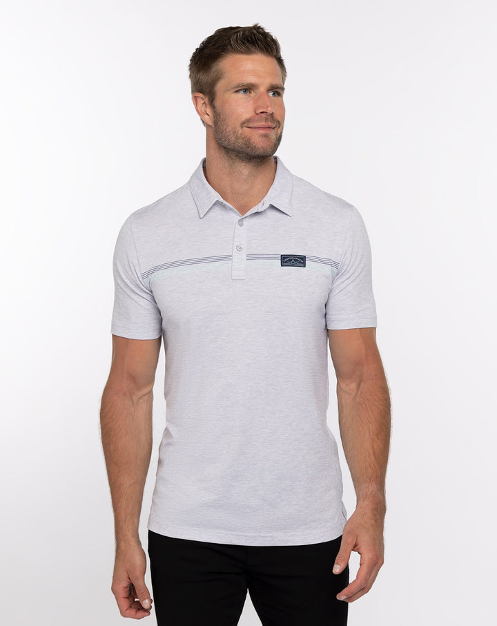 TRAVISMATHEW MENS NEOTROPICAL POLO - HEATHER LIGHT GREY