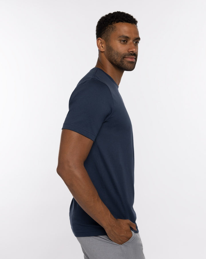 TRAVIS MATHEW MENS NO MANANA T-SHIRT - DRESS BLUES