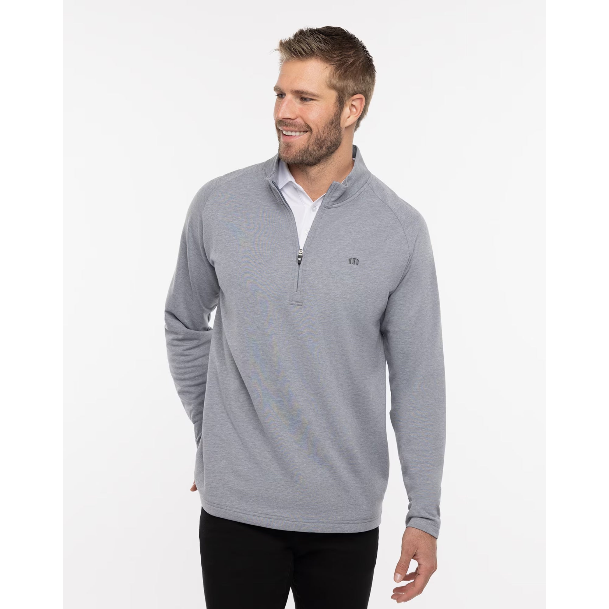 TRAVIS MATHEW MENS UPGRADED PULLOVER - HEATHER GREY | Golf Anything Canada