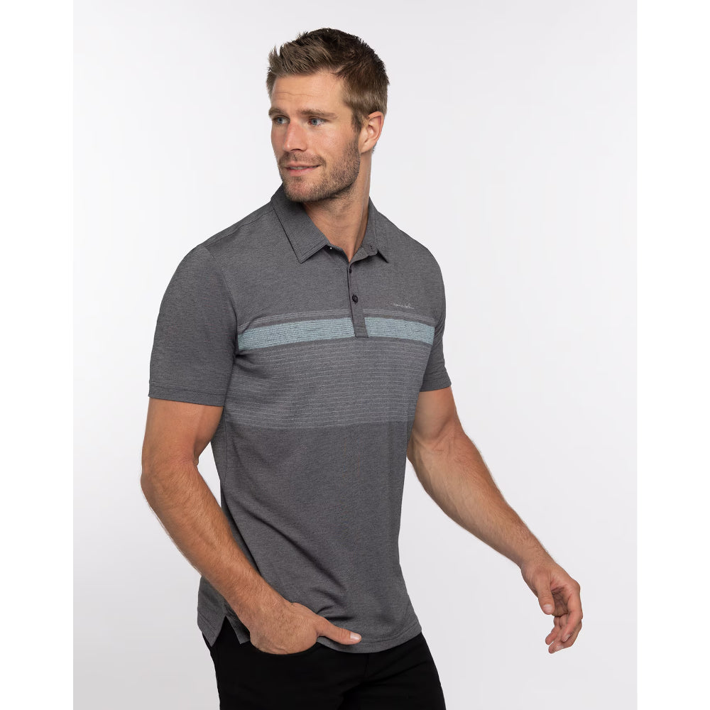 TRAVIS MATHEW MENS ENDLESS HORIZON POLO - HEATHER DARK GREY