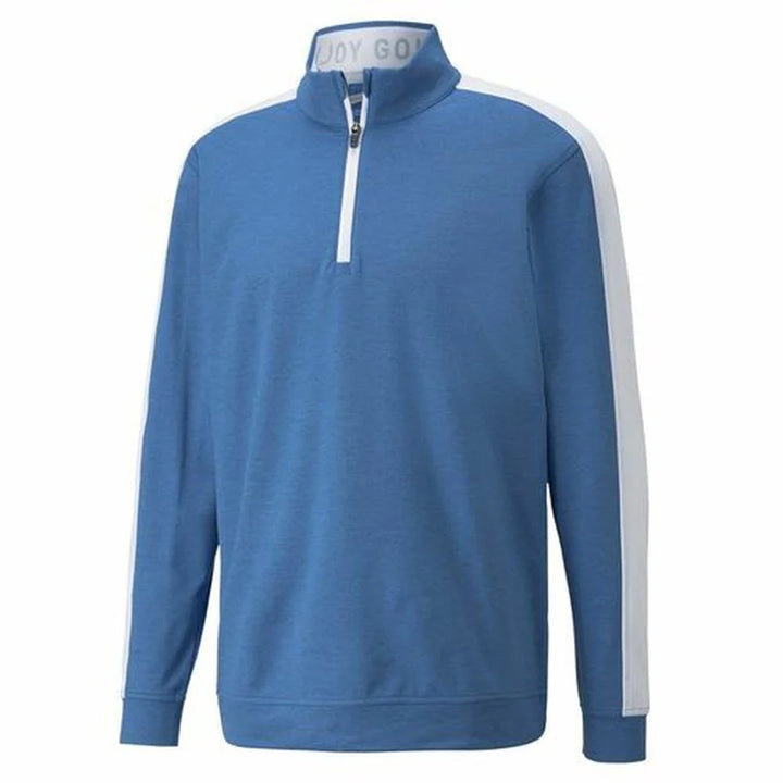 Puma Men's Tour Issue Rickie Spec Fit Cloudspun T7 1/4 Zip - BLUE / WHITE