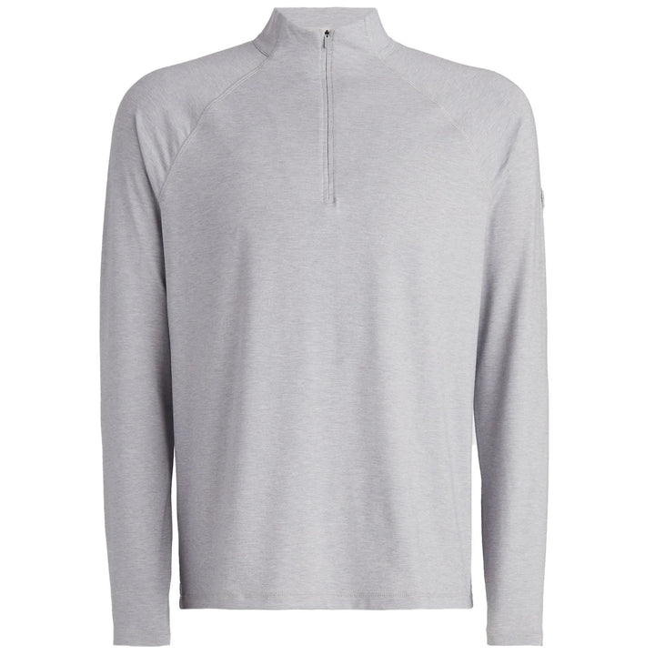 G/FORE MENS LUXE QUARTER ZIP MID LAYER - LIGHT HEATHER GREY