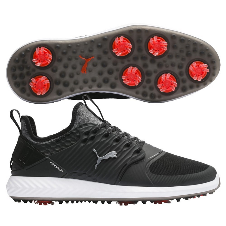 Puma Men's TOUR EDITION - IGNITE PWRAdapt Caged DISC  Golf Shoes - PUMA BLACK -PUMA SILVER - PUMA BLACK