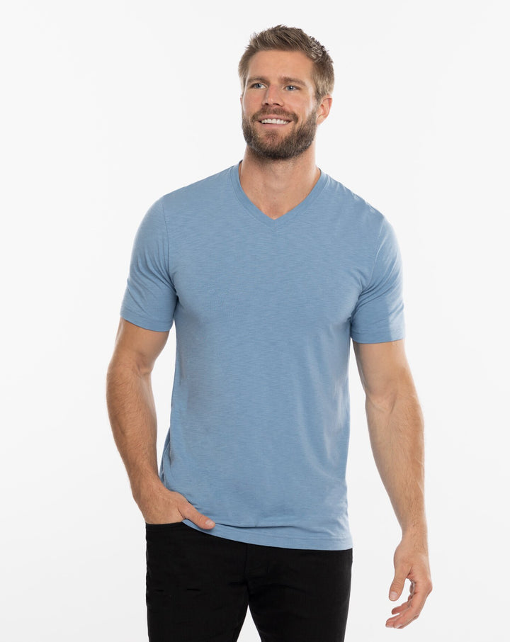 TRAVIS MATHEW MENS CLOUD TEE T-SHIRT - COPEN BLUE