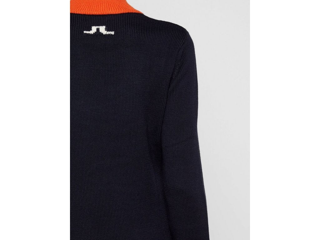 J.Lindeberg Womens Kayla Wool Coolmax Sweater - JL NAVY