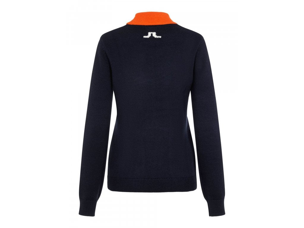 J.Lindeberg Womens Kayla Wool Coolmax Sweater - JL NAVY