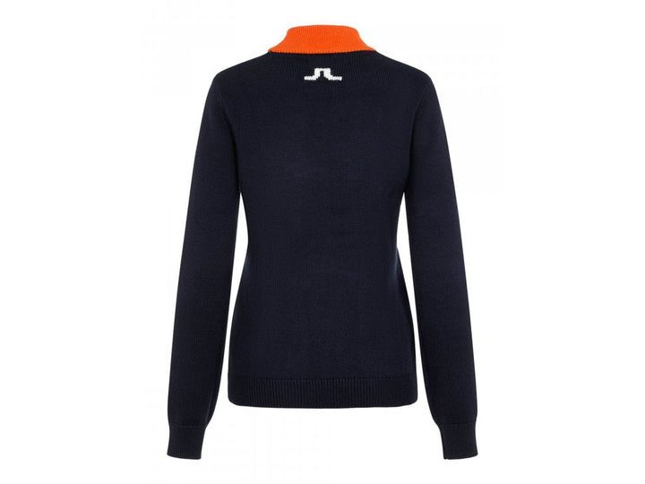 J.Lindeberg Womens Kayla Wool Coolmax Sweater - JL NAVY