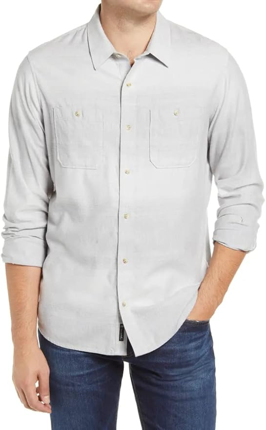 TRAVIS MATHEW 'RYA EDDIE '  BUTTON SHIRT - HEATHER GARDENIA