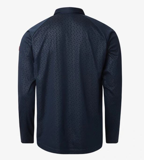 Cross Men's EMBOSSED LONG SLEEVE Polo - NAVY