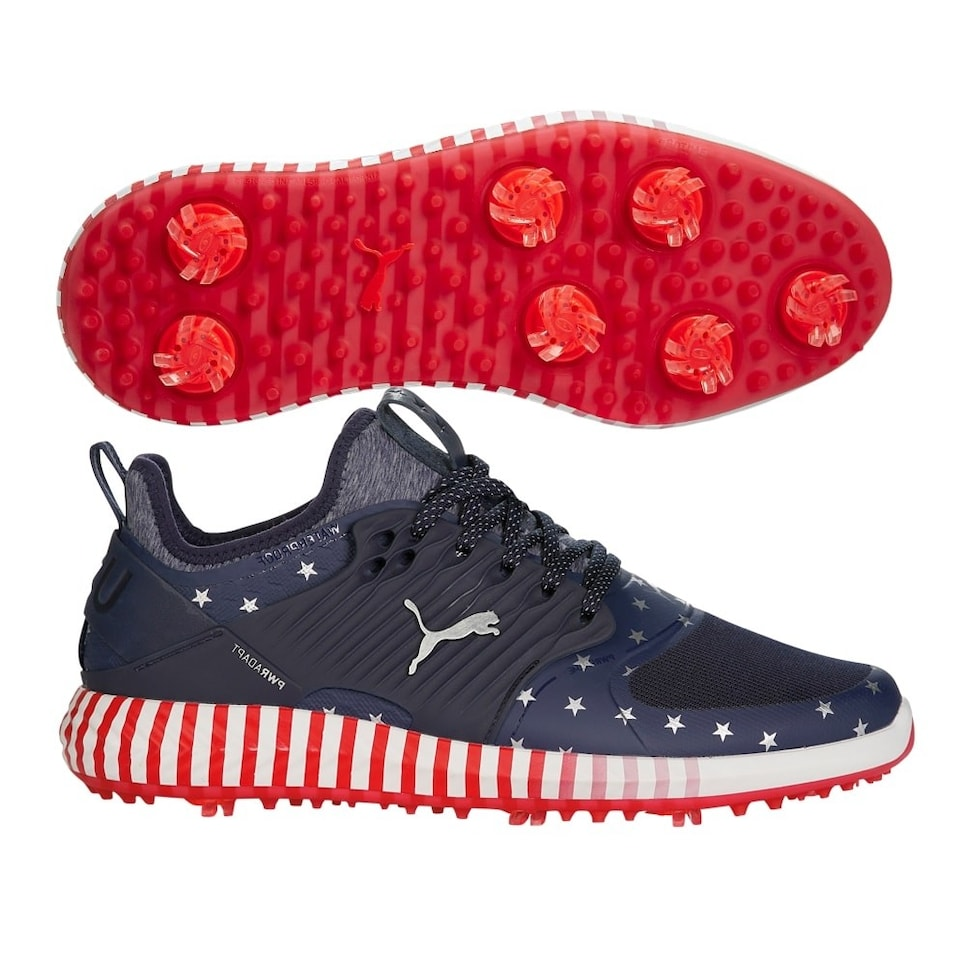 Puma Men's TOUR LTD EDITION PRESIDENTS CUP - IGINITE PWRAdapt Caged Golf Shoes- STAR SPANGLED