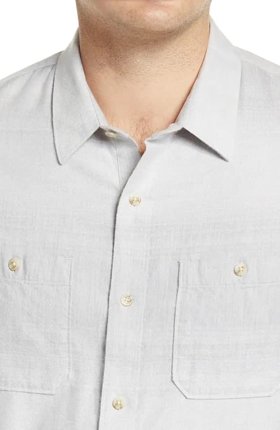 TRAVIS MATHEW 'RYA EDDIE '  BUTTON SHIRT - HEATHER GARDENIA