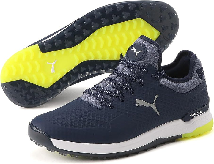 Puma Men's TOUR - PROADAPT ALPHACAT Golf Shoes - NAVY BLAZER / PUMA SILVER / SAFETY YELLOW