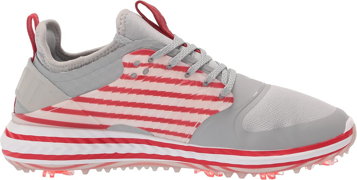 Puma Men's TOUR LTD EDITION- IGINITE PWRAdapt Caged USA TOUR Golf Shoes - HIGH RISE / NAVY BLAZER / HIGH RISK RED