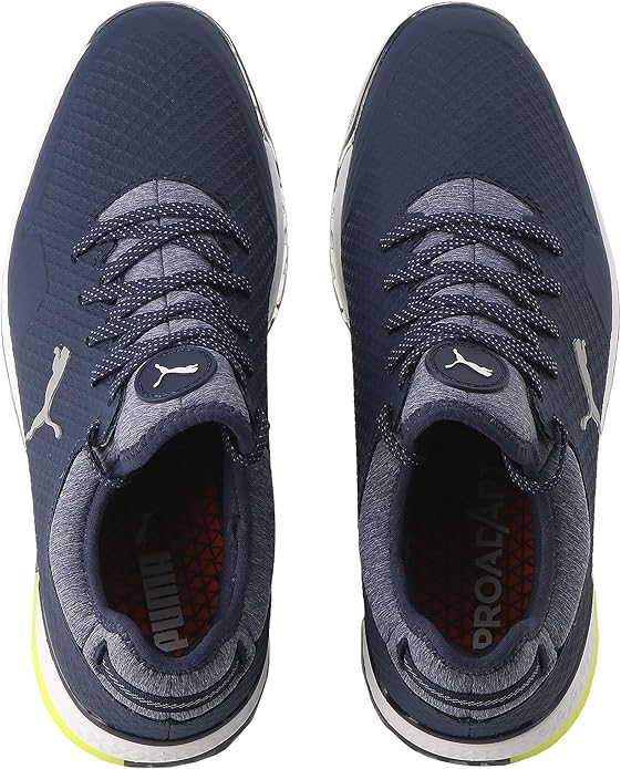 Puma Men's TOUR - PROADAPT ALPHACAT Golf Shoes - NAVY BLAZER / PUMA SILVER / SAFETY YELLOW